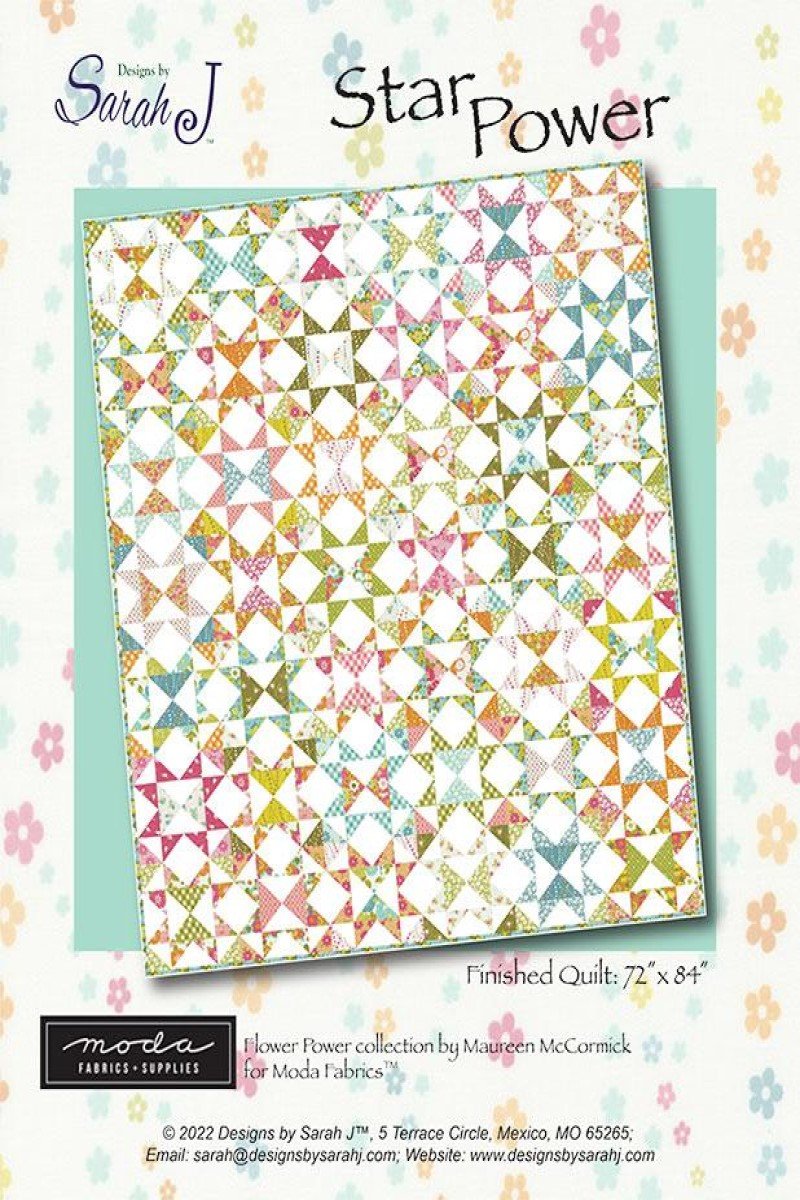Moda Star Flower Pattern Star Power Quilt Pattern - by Designs by Sarah J. for Moda – Quilt Kits ...