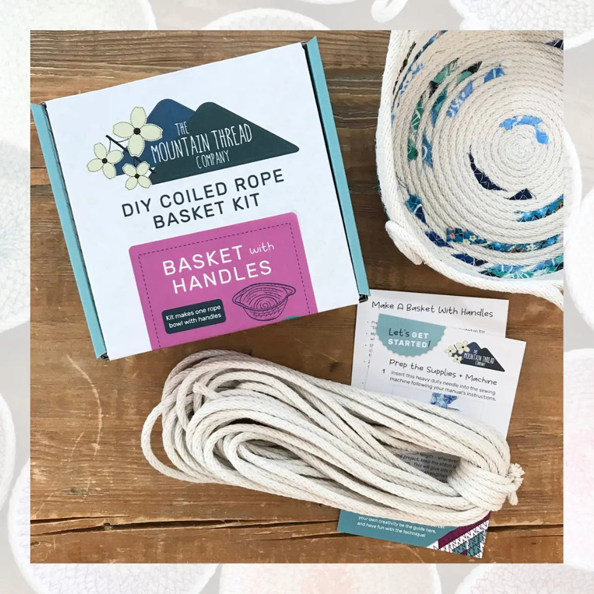 Coiled Rope Basket Kit Basket with Handles – Quilt Kits and Cuts